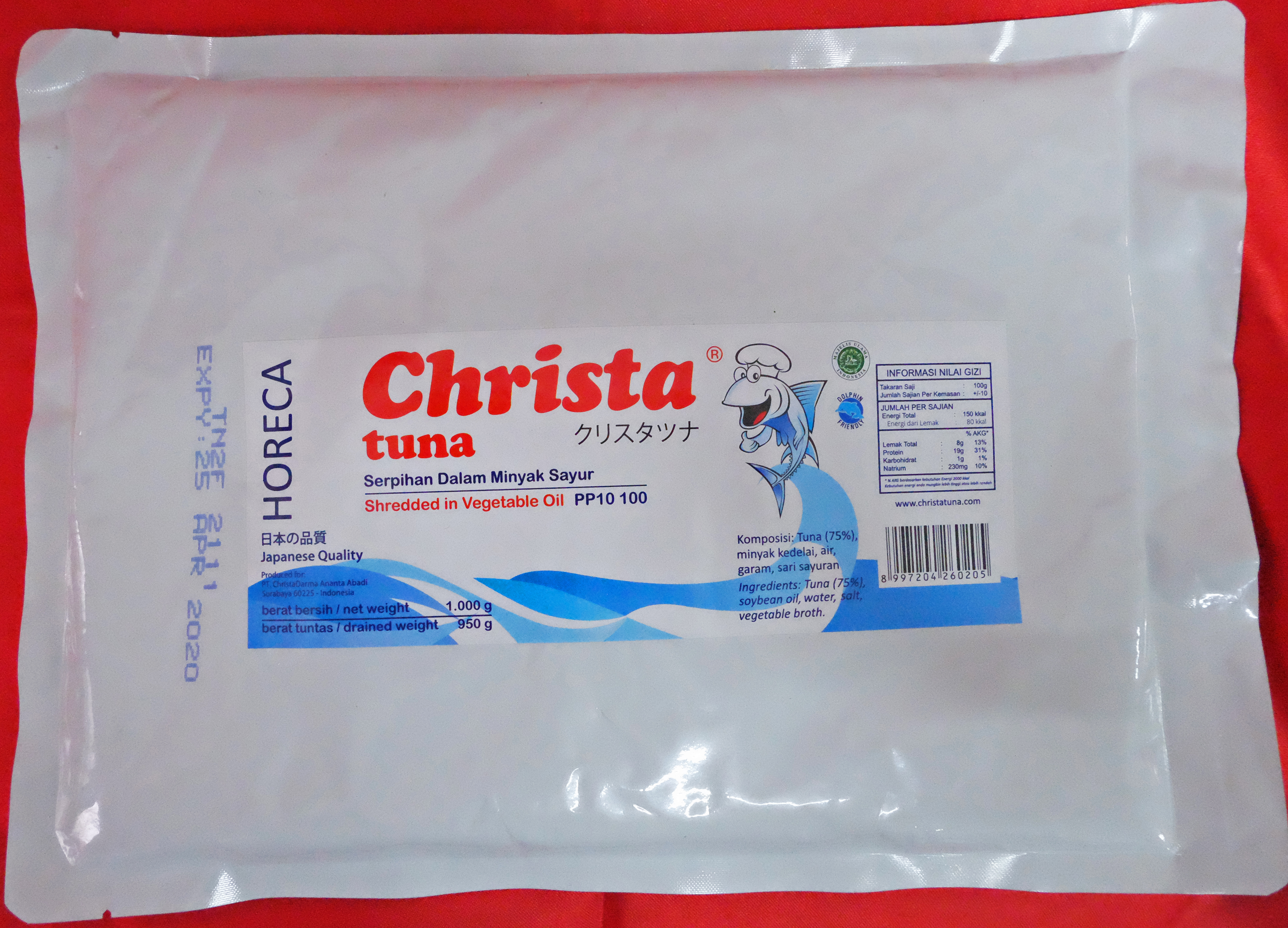 Christa Tuna kemasan Horeca 1.000 g pouch